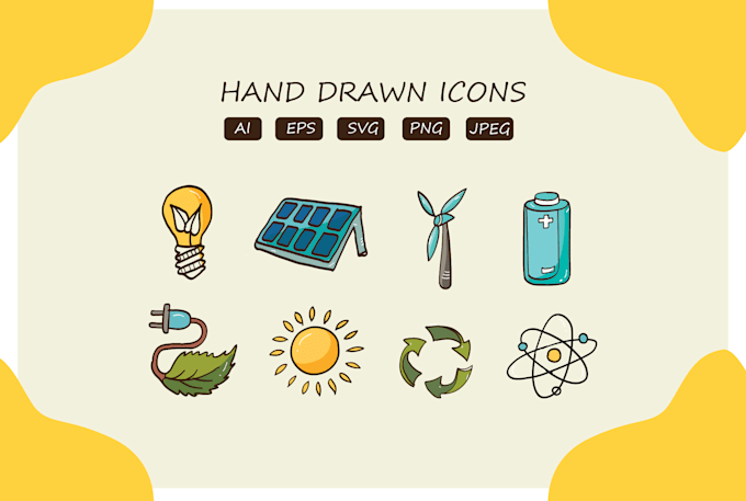 draw artistic hand drawn icons