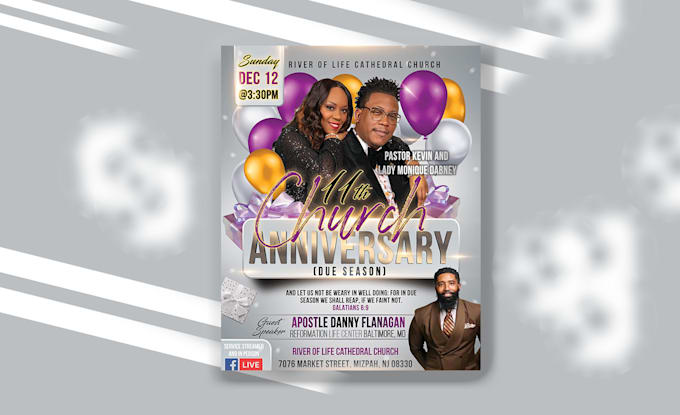 create a church flyer with unique a catchy glowing design