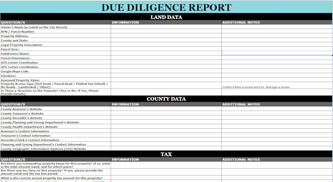 offer property research and due diligence services