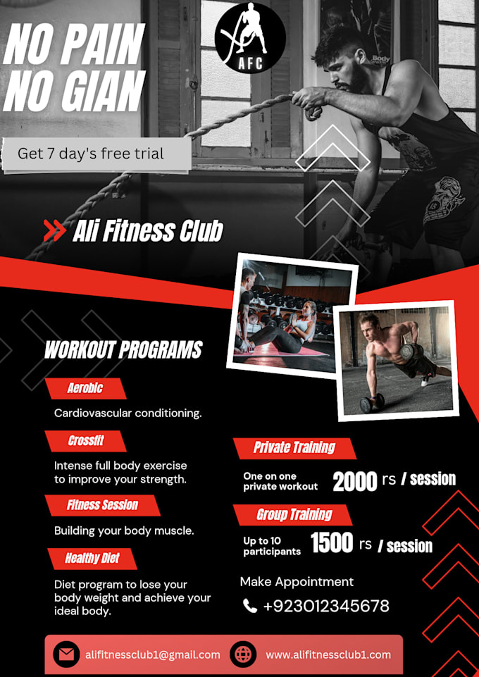 design sports gym, football, fitness flyer and event flyer