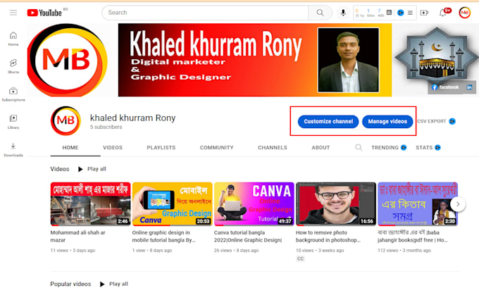 create and setup professonal natural youtube channel