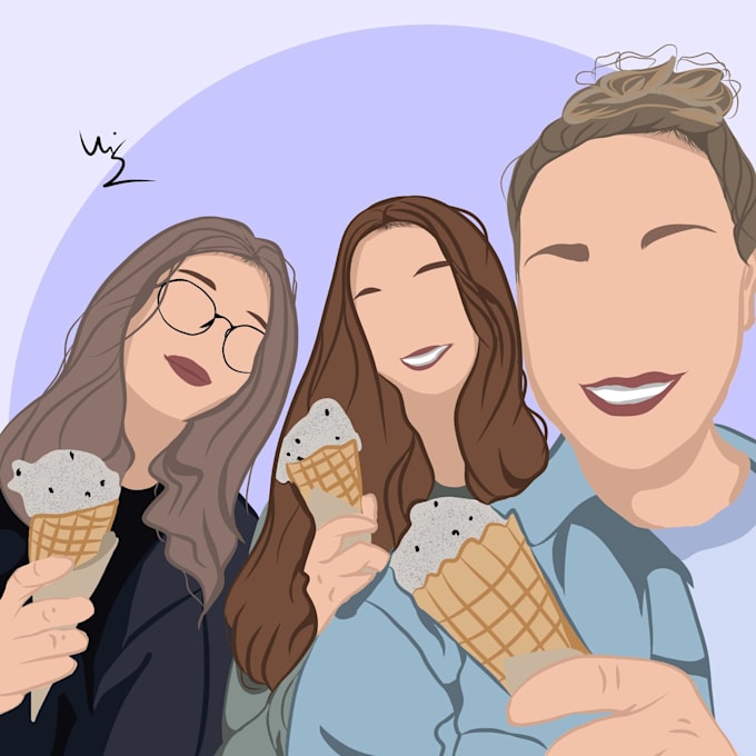 draw a faceless digital portrait for you