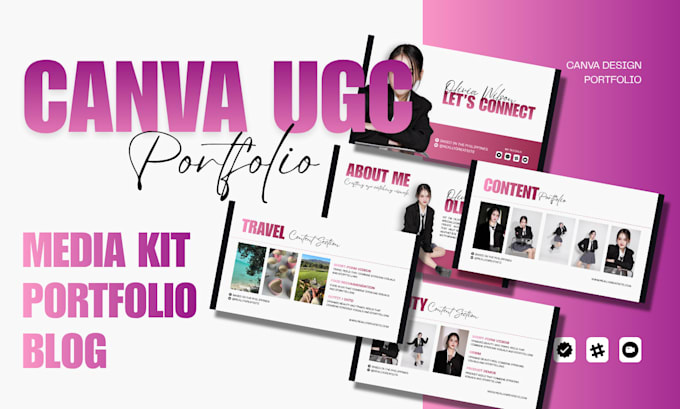 create a professional ugc creator portfolio as a canva website design media kit