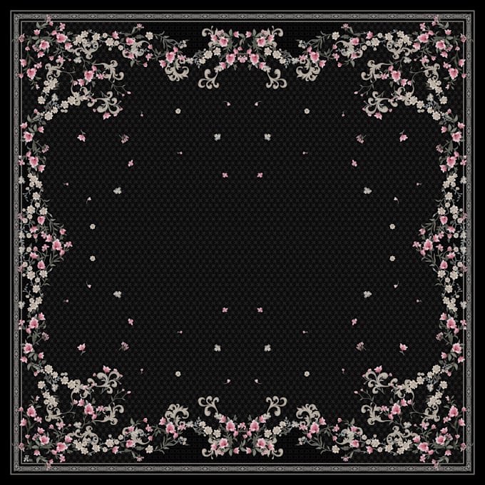 design a beautiful scarf pattern for fabric printing
