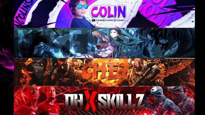 design professional youtube banner and logo