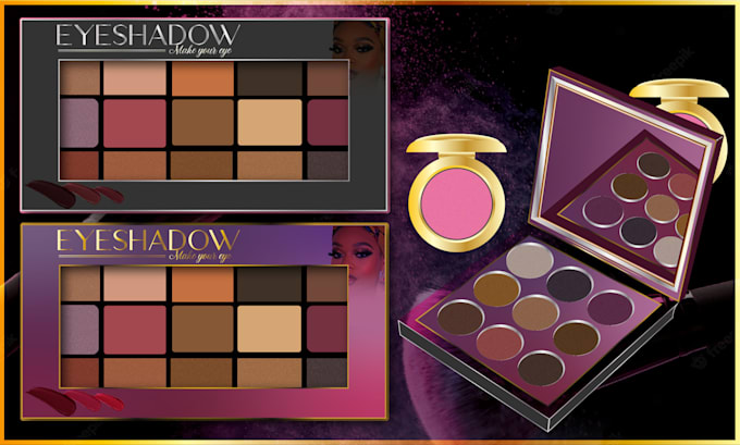 design eyeshadow makeup cosmetics packaging label box