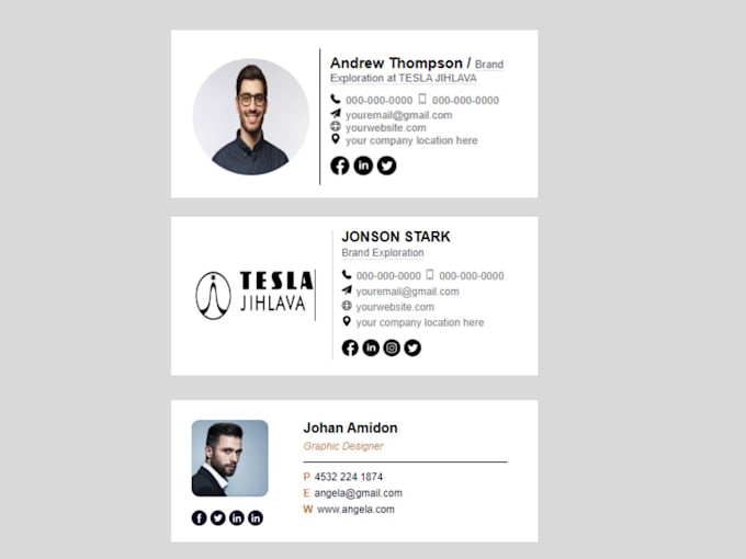 make modern HTML email signature for outlook,gmail and apple
