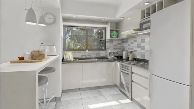 Do kitchen and bathroom interior design and 3d renders by ...