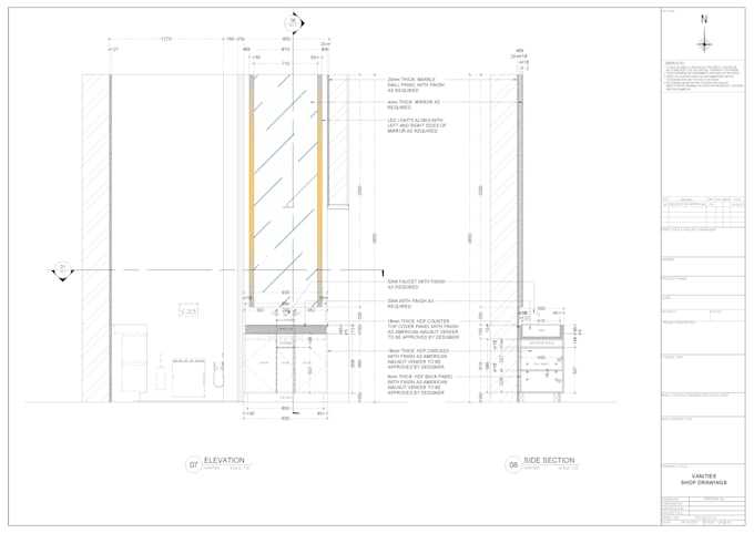 do vanity cabinet shop drawing