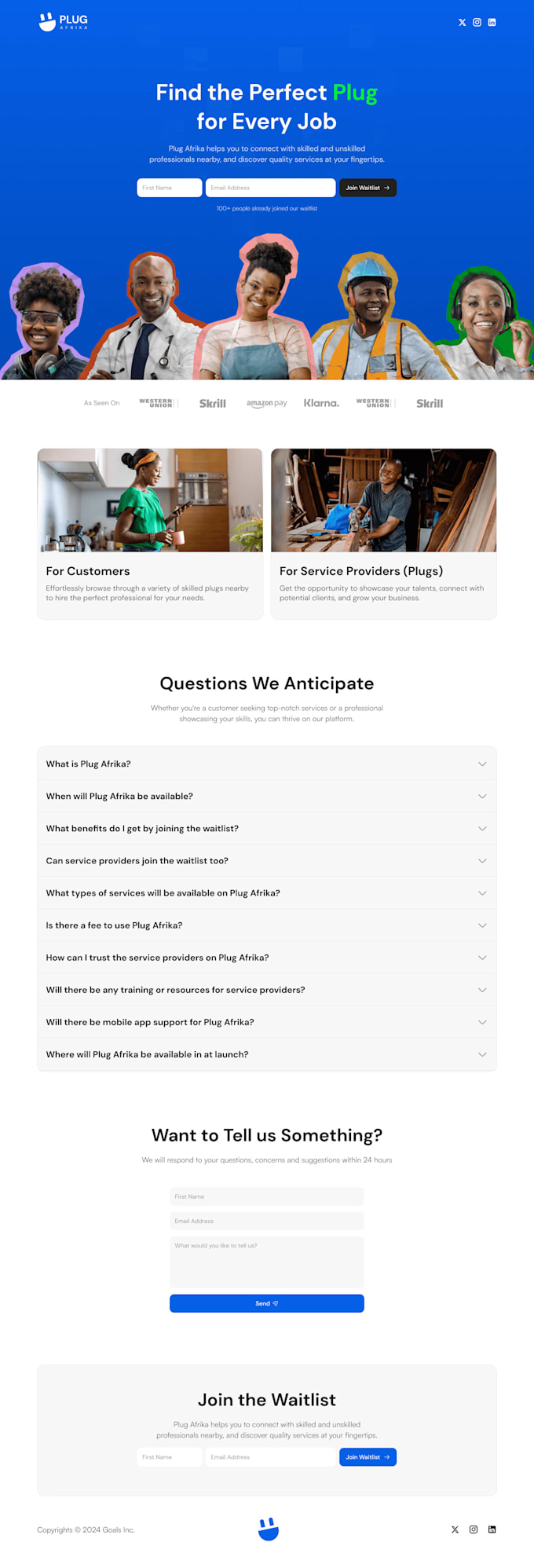 design a landing page website for you