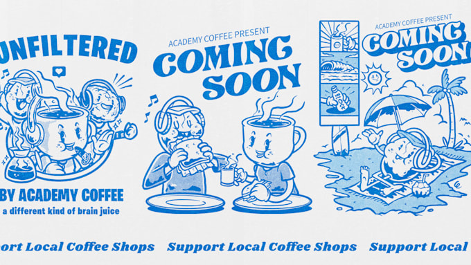 draw retro, vintage cartoon logo and illustration
