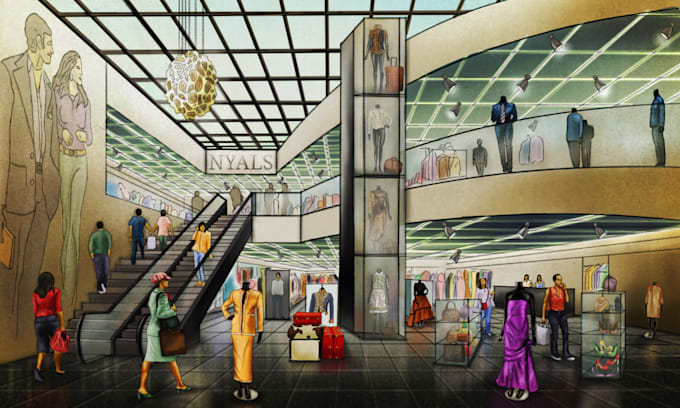 illustrate an architectural or interior sketch