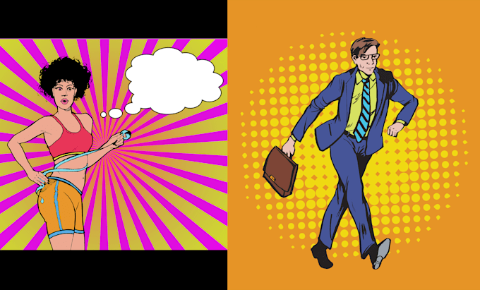 draw comic pop art illustration