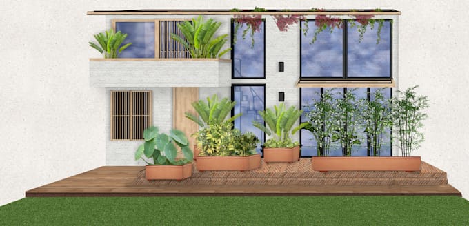 create interior design photoshop illustrations