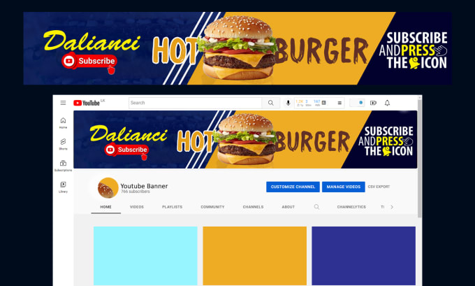 Design a professional youtube banner and amazing thumbnail by