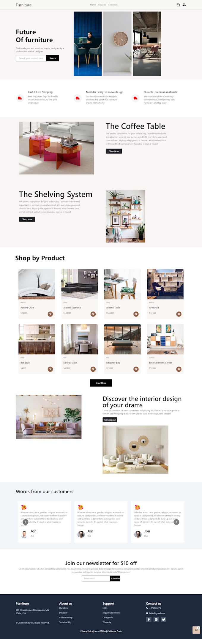 Build a website using react js and tailwind css by Ebrahimhosain | Fiverr