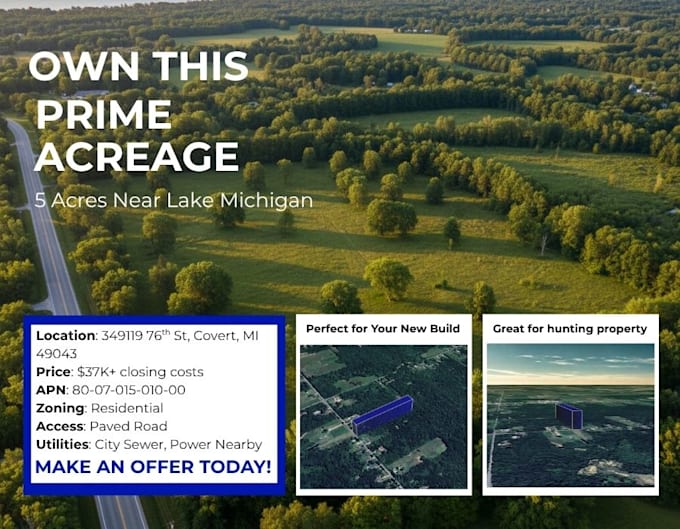 offer marketing images service for land