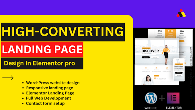 create a high quality wordpress landing page, wordpress website, blog site