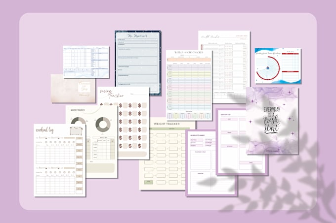 design calendar planner, monthly planner and journal planner