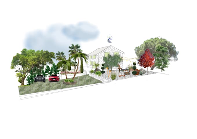 do landscape desing 2d drawing