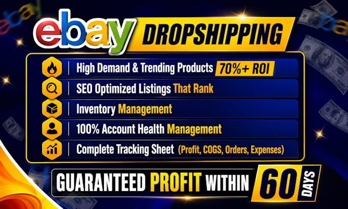 do ebay dropshipping, product research and SEO listing