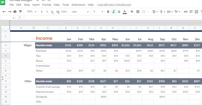 do personal budgeting on google sheet and ms excel