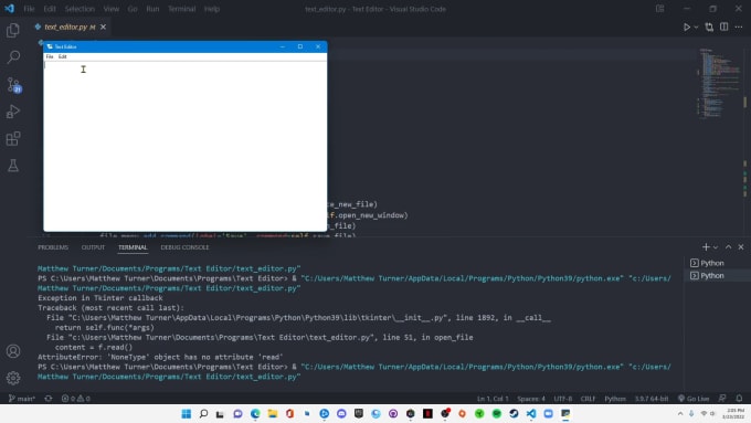 Create a desktop application in python with tkinter by Mjturn | Fiverr