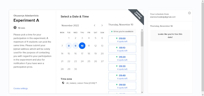 Set up googleform quiz online survey calendly appointment for you by