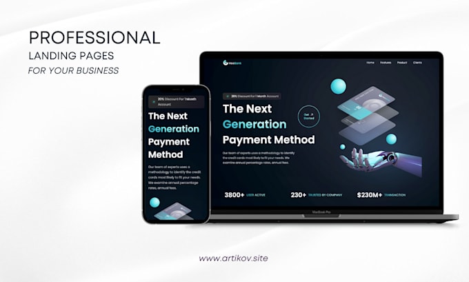 create a fully responsive stunning landing page for you