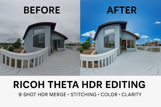 stitch and professionally edit ricoh theta 360 images