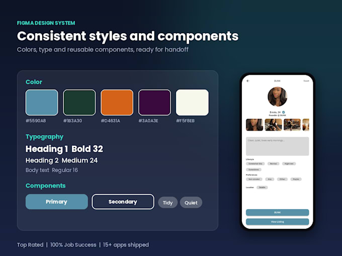 design mobile app UI UX and web app screens in figma