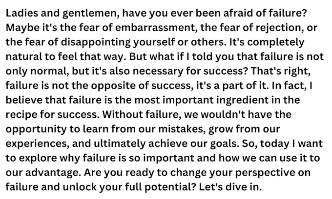 create a powerful and inspirational speech for any occasion