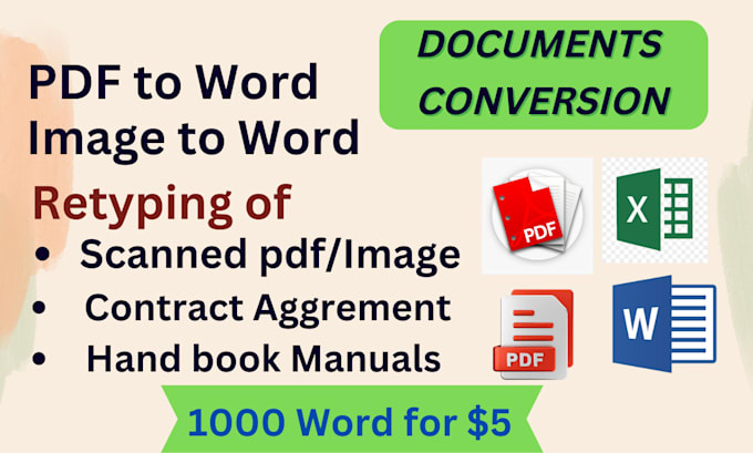 convert PDF to word or excel to PDF