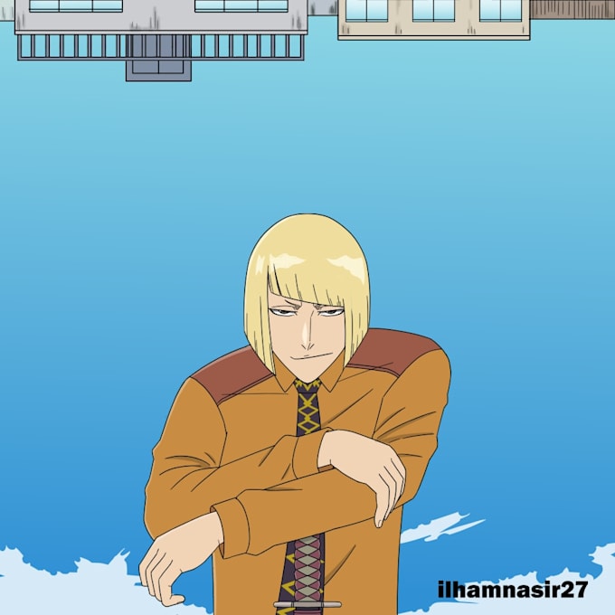 draw custom illustration in bleach style