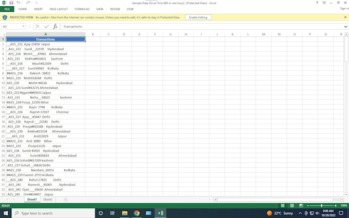 clean your excel contact and transcribe your PDF in excel