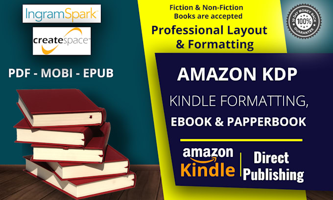 do book formatting kindle ebook formatting KDP paperback and layout design