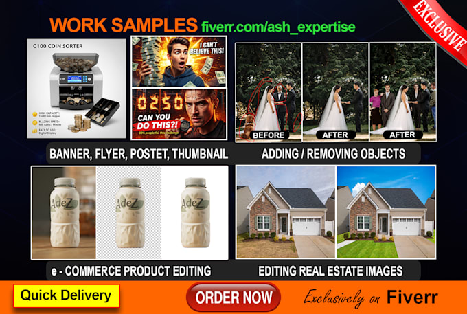 do any of type graphics design, photo, image editing quickly