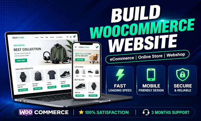 build woocommerce website, ecommerce online store or webshop