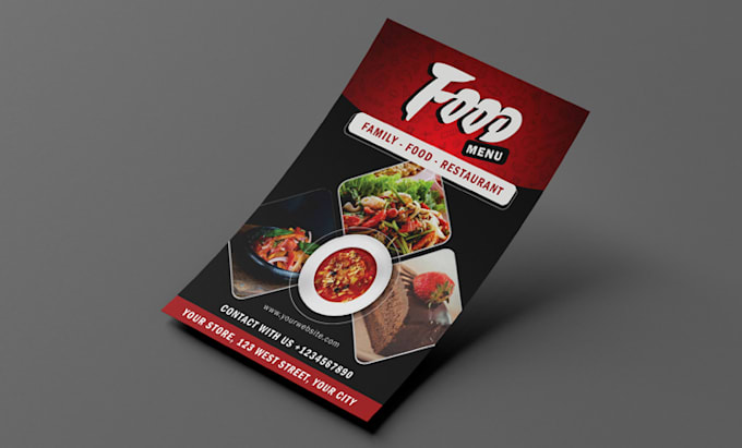 do restaurant menu, food flyer, food menu or poster design