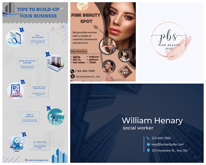 Design logo, poster, flyer, social media post, banner, graph in canva