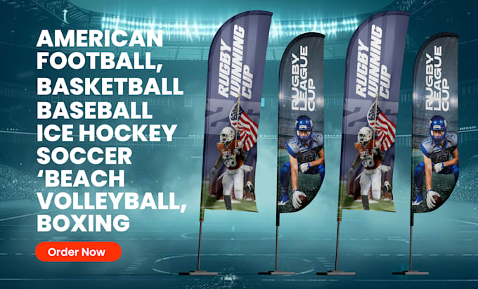 design premium feather flags for events, sports events, and expos
