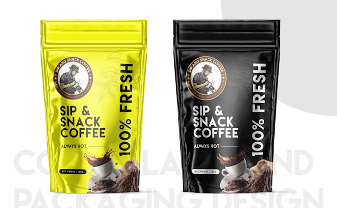 do coffee label design and packaging design
