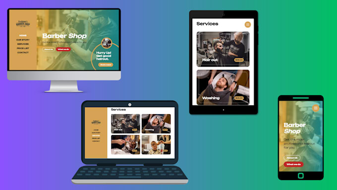 make a responsive website, just you choose a template, one domain free