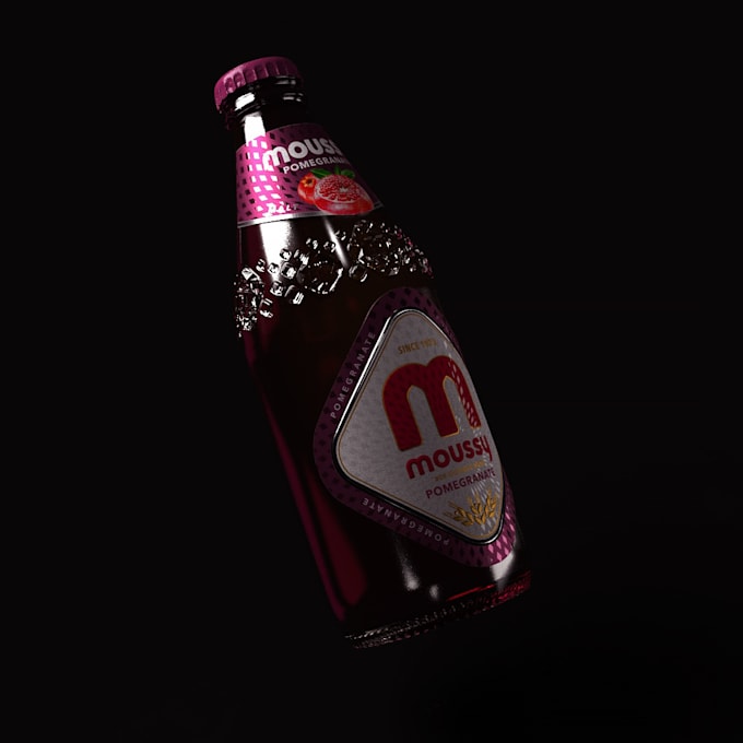 do 3d bottle product visualization and label design
