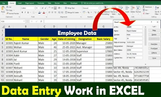 Data Excel Work Do all type of excel work and all type of data entry work by Samir ...