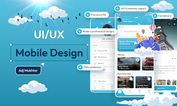 design UI UX for mobile app with figma