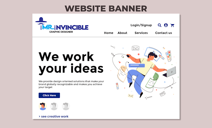 design modern website ui product slider, banners, and web header expert designer