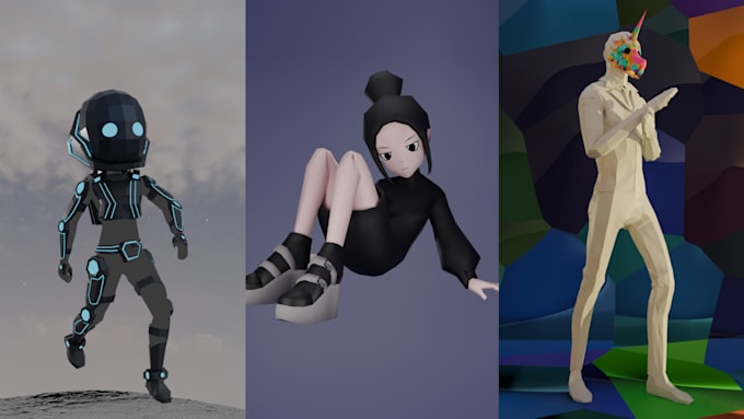 make a low poly 3d character for games