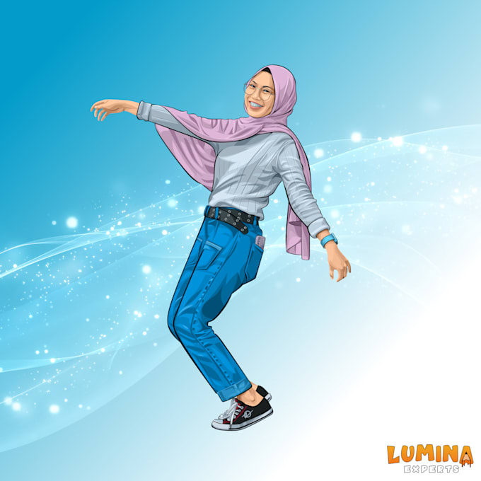 create cartoon vector portrait art illustration for you