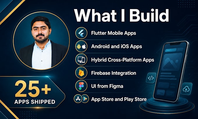 be your flutter developer for android and ios hybrid mobile apps